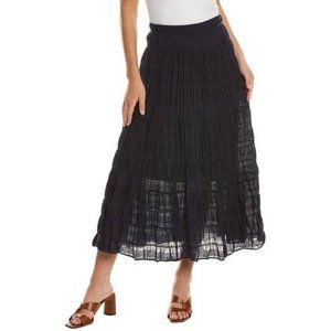 NWT Max Studio London Tiered Maxi Skirt in Black